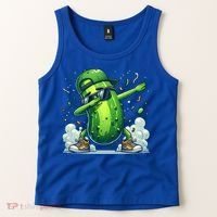 Dabbing Pickle Dancing Cucumber Lover Funny Sunglass Gift Tank Top thumb 2