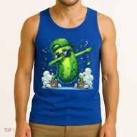 Dabbing Pickle Dancing Cucumber Lover Funny Sunglass Gift Tank Top thumb 3