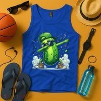 Dabbing Pickle Dancing Cucumber Lover Funny Sunglass Gift Tank Top thumb 4