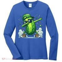 Dabbing Pickle Dancing Cucumber Lover Funny Sunglass Gift Women's Long Sleeve Shirt thumb 0