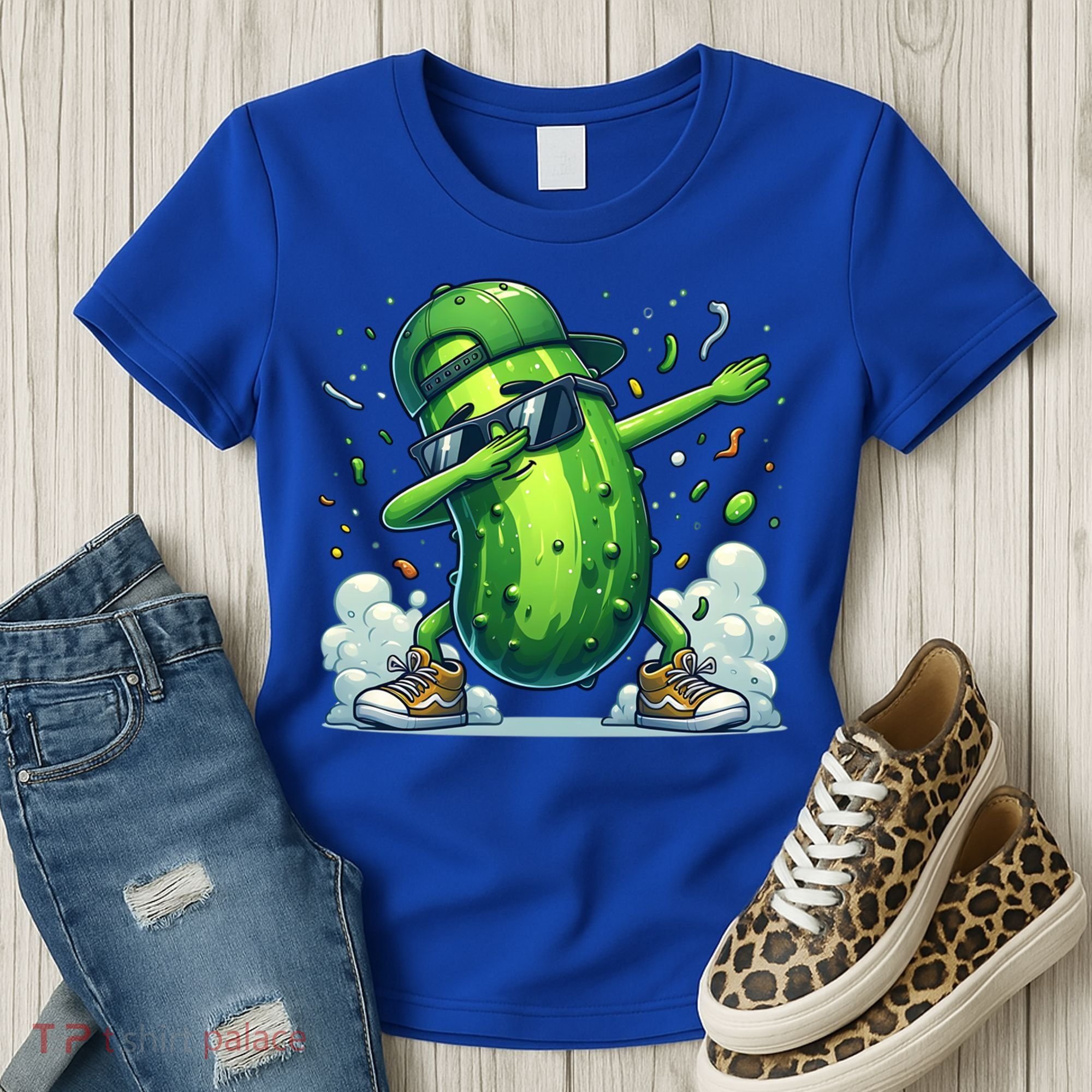 Dabbing Pickle Dancing Cucumber Lover Funny Sunglass Gift Women's T-Shirt