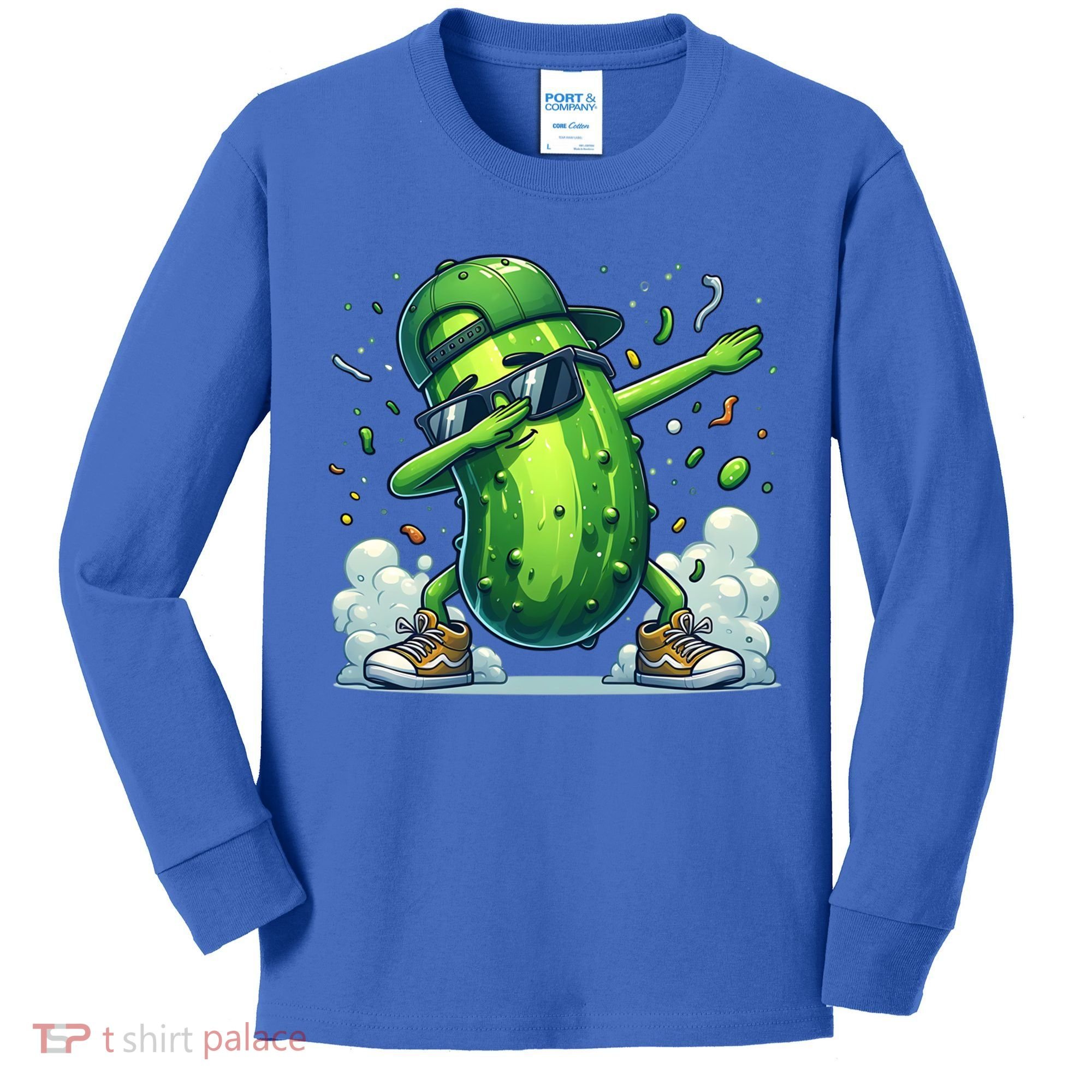 Dabbing Pickle Dancing Cucumber Lover Funny Sunglass Gift Kids Long Sleeve Shirt