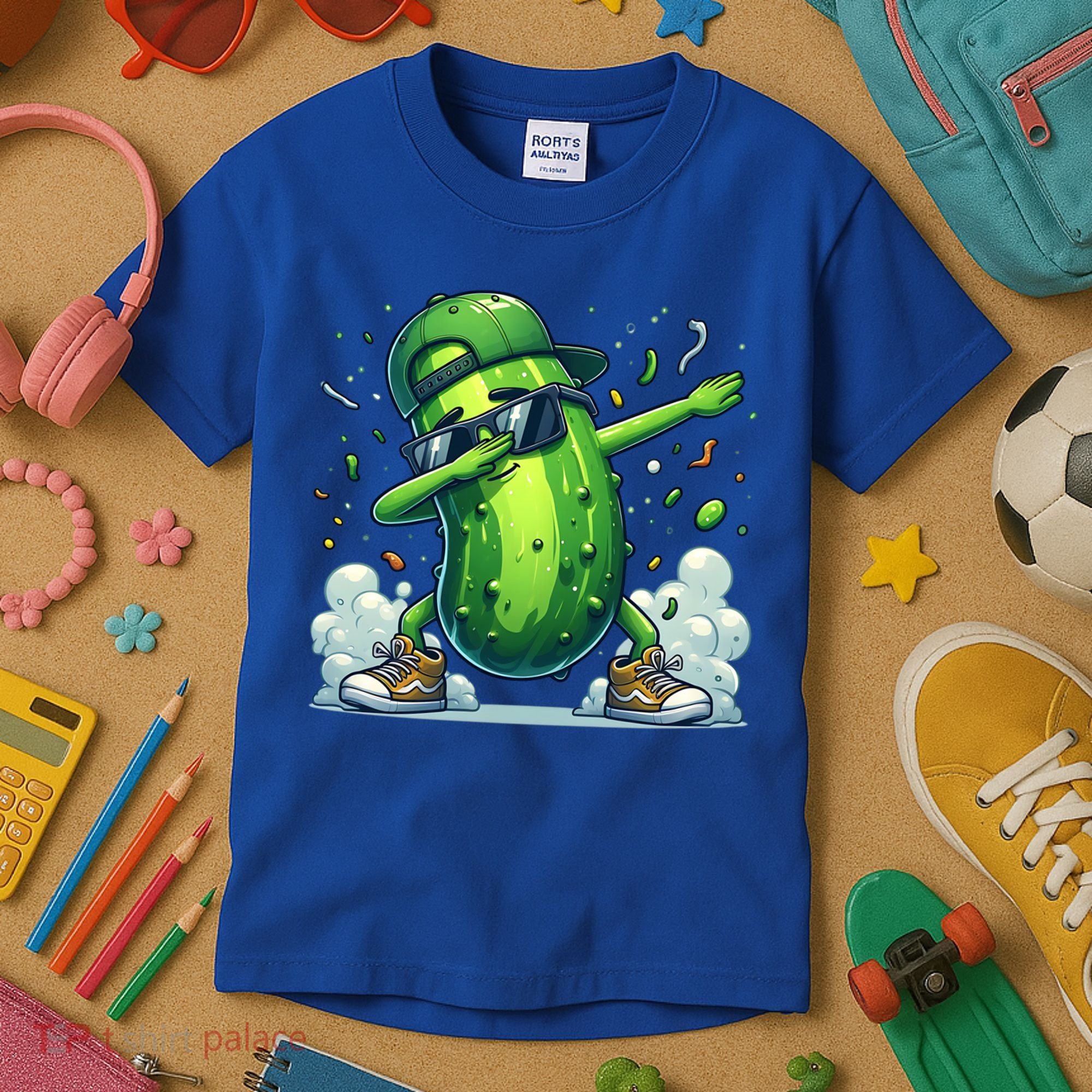 Dabbing Pickle Dancing Cucumber Lover Funny Sunglass Gift Kids T-Shirt