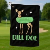 Dill Pickle Dill Doe Dark Inappropriate Offensive Golf Towel thumb 1