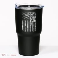 Distressed Patriotic Electric Cable Lineman American Flag Zip Hoodie Tumbler thumb 0