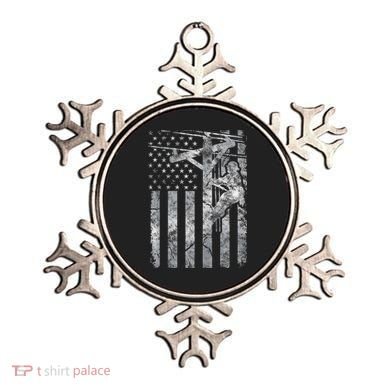 Distressed Patriotic Electric Cable Lineman American Flag Zip Hoodie Ornament