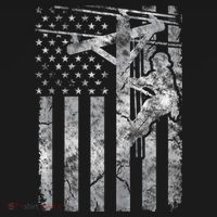 Distressed Patriotic Electric Cable Lineman American Flag Zip Hoodie Ornament thumb 1