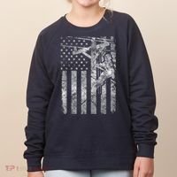 Distressed Patriotic Electric Cable Lineman American Flag Zip Hoodie Women's Sweatshirt thumb 0