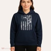 Distressed Patriotic Electric Cable Lineman American Flag Zip Hoodie Hoodie thumb 5