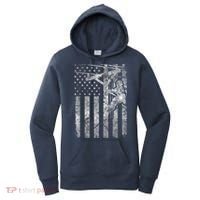 Distressed Patriotic Electric Cable Lineman American Flag Zip Hoodie Women's Hoodie thumb 0