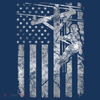 Distressed Patriotic Electric Cable Lineman American Flag Zip Hoodie Women's Hoodie thumb 2