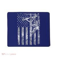Distressed Patriotic Electric Cable Lineman American Flag Zip Hoodie Mousepad thumb 0