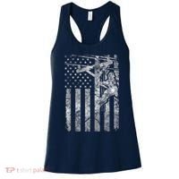 Distressed Patriotic Electric Cable Lineman American Flag Zip Hoodie Women's Tank Top thumb 0