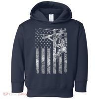 Distressed Patriotic Electric Cable Lineman American Flag Zip Hoodie Toddler Hoodie thumb 0