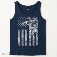 Distressed Patriotic Electric Cable Lineman American Flag Zip Hoodie Tank Top thumb 2