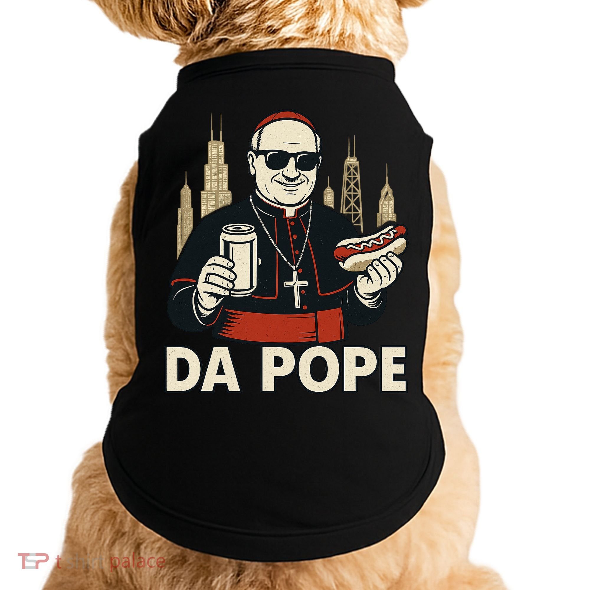 Da Pope From America Chicago Pope Leo XIV Doggie Tank