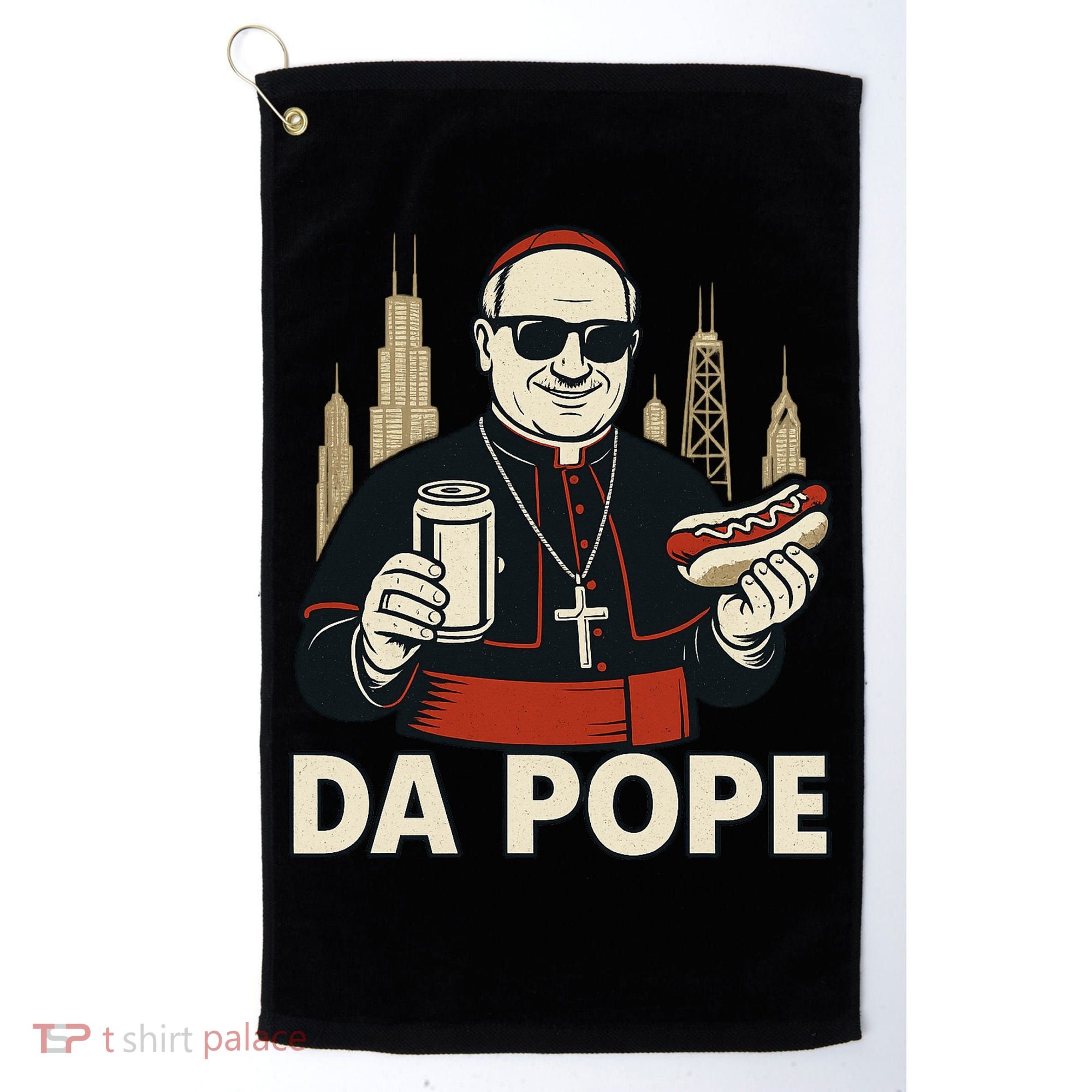 Da Pope From America Chicago Pope Leo XIV Golf Towel