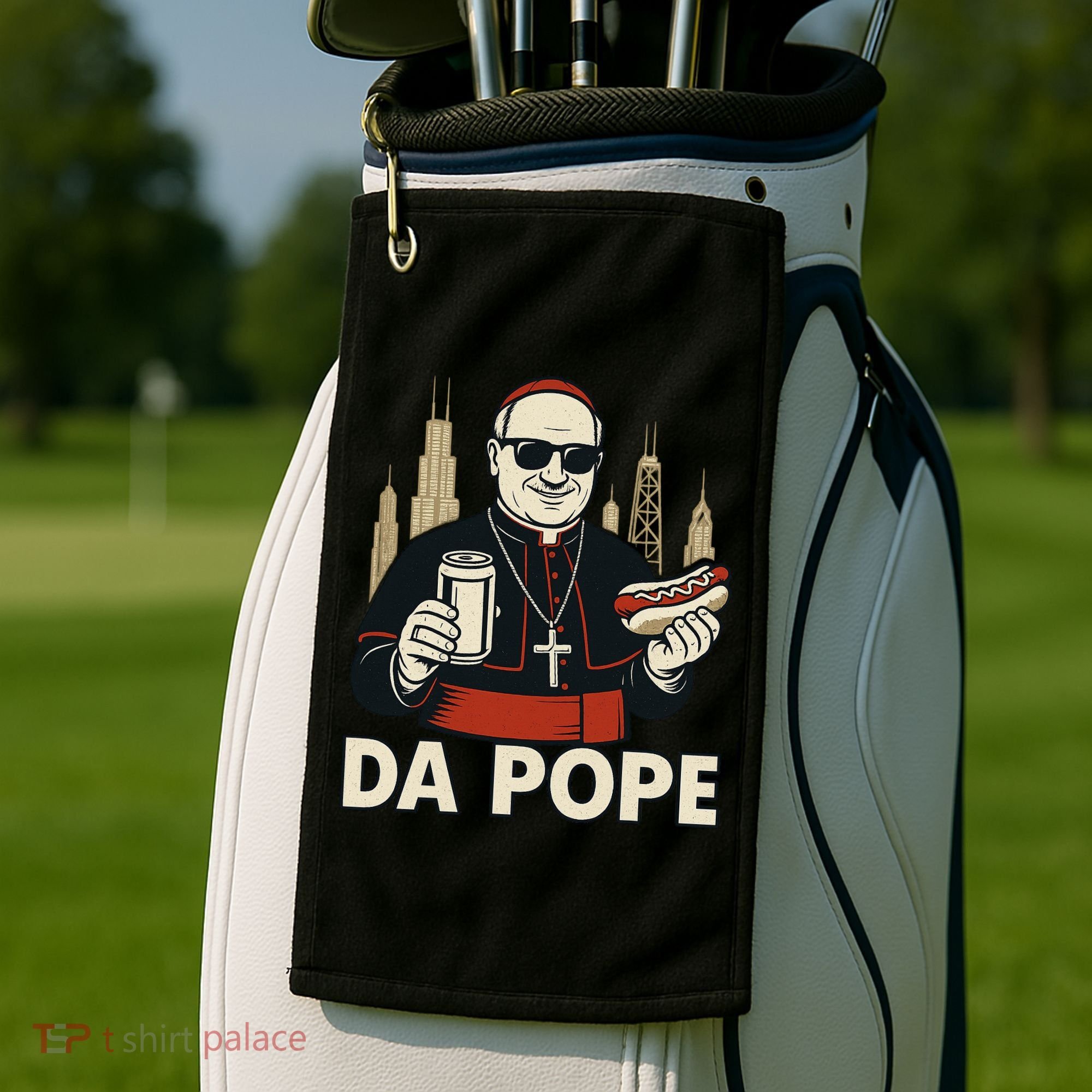 Da Pope From America Chicago Pope Leo XIV Golf Towel