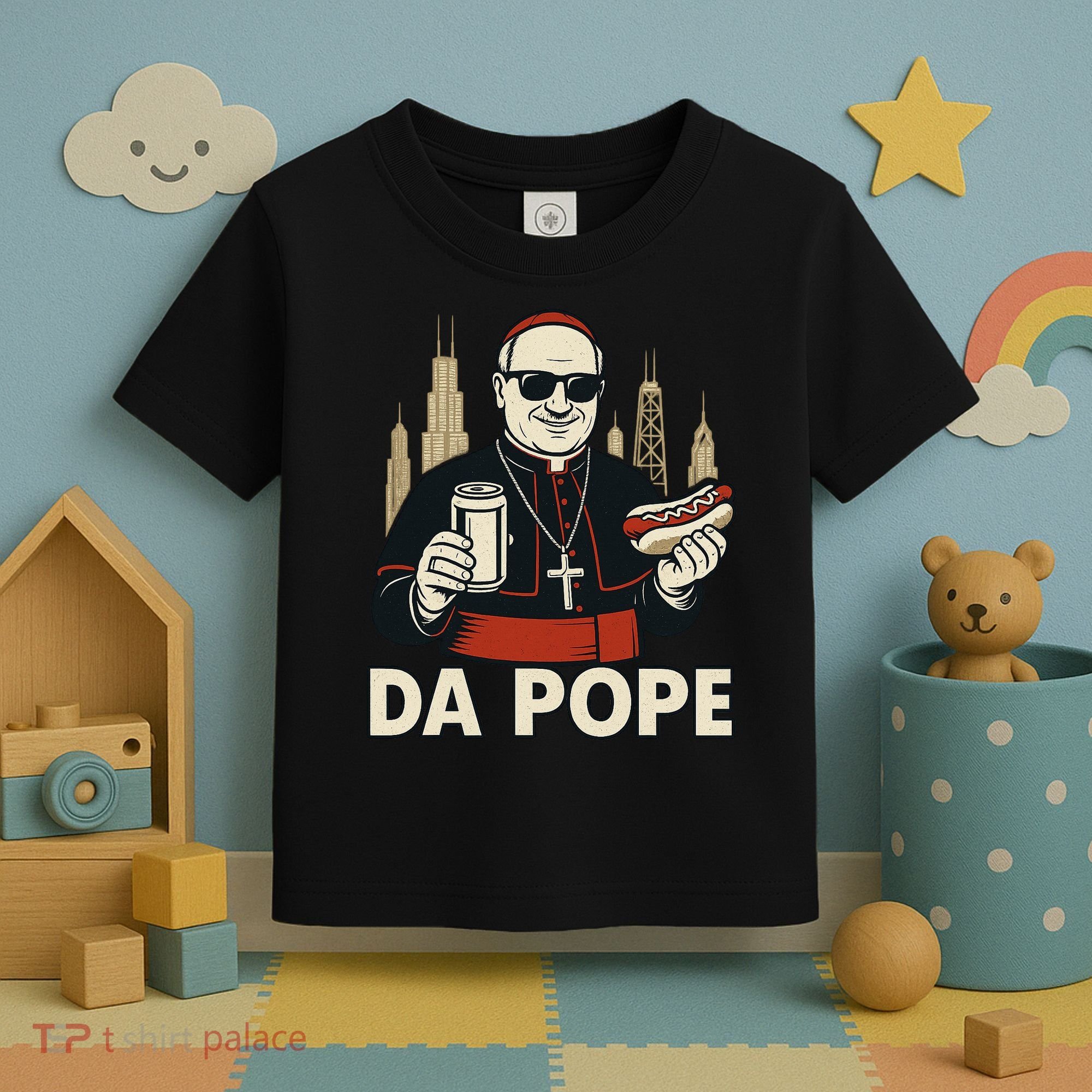 Da Pope From America Chicago Pope Leo XIV Toddler T-Shirt