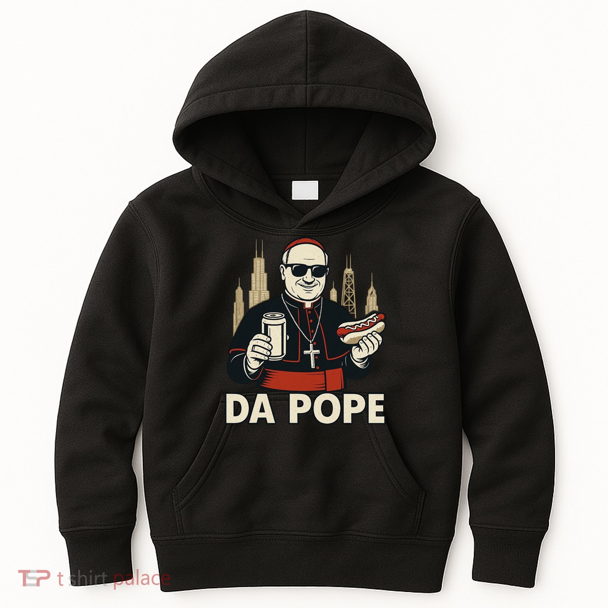 Da Pope From America Chicago Pope Leo XIV Kids Hoodie