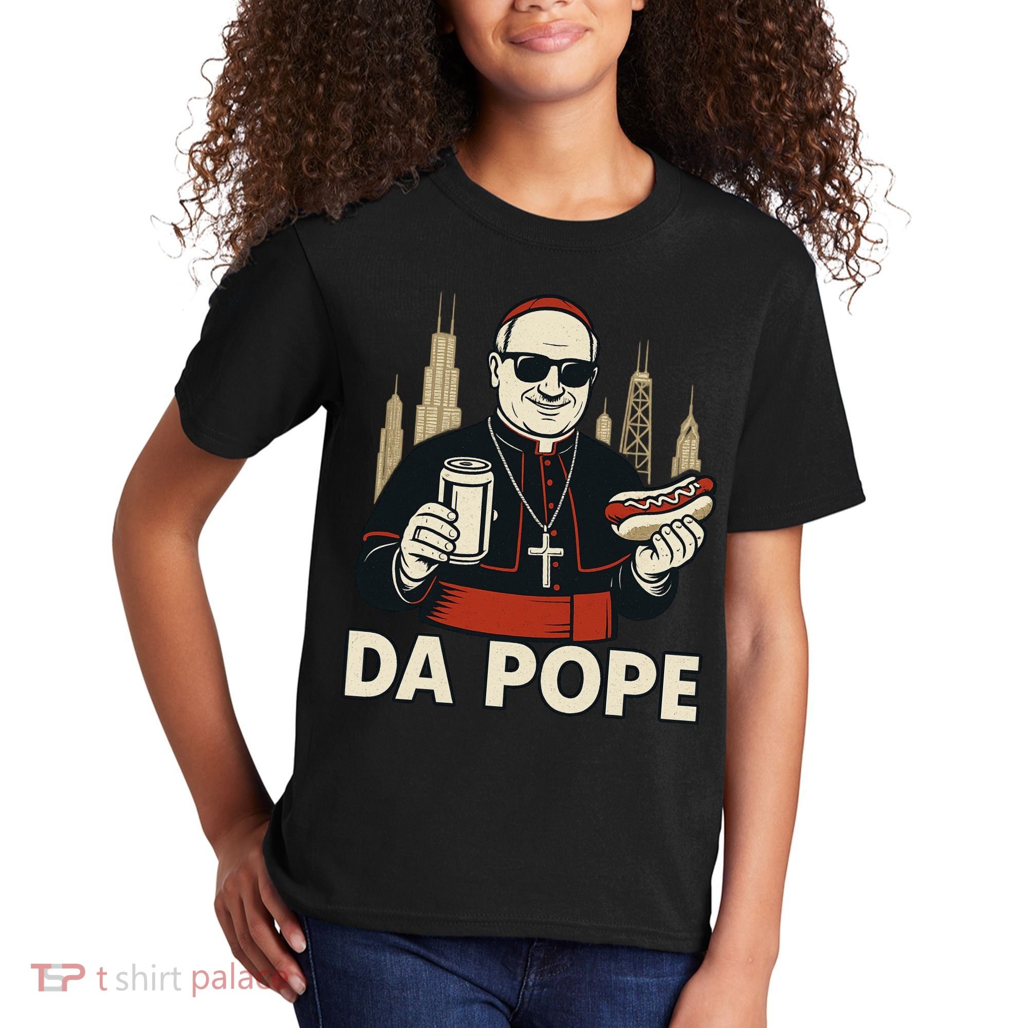 Da Pope From America Chicago Pope Leo XIV Kids T-Shirt