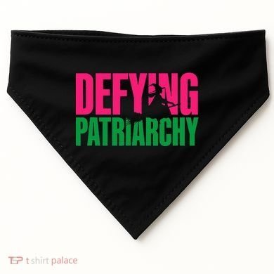 Defying Patriarchy Funny Feminist Witch Design USA-Made Doggie Bandana