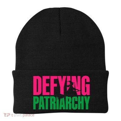 Defying Patriarchy Funny Feminist Witch Design Beanie
