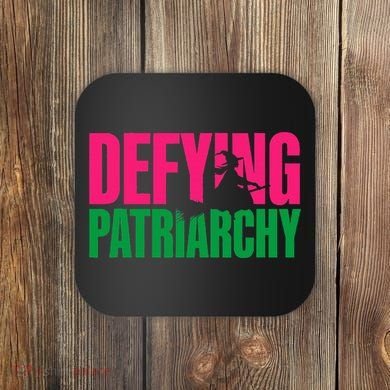 Defying Patriarchy Funny Feminist Witch Design Coaster