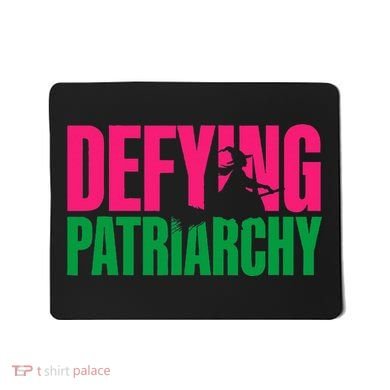 Defying Patriarchy Funny Feminist Witch Design Mousepad
