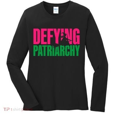 Defying Patriarchy Funny Feminist Witch Design Women's Long Sleeve Shirt