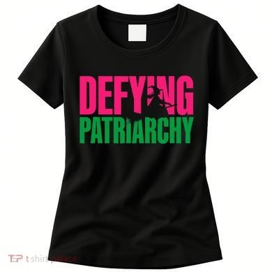 Defying Patriarchy Funny Feminist Witch Design Women's T-Shirt
