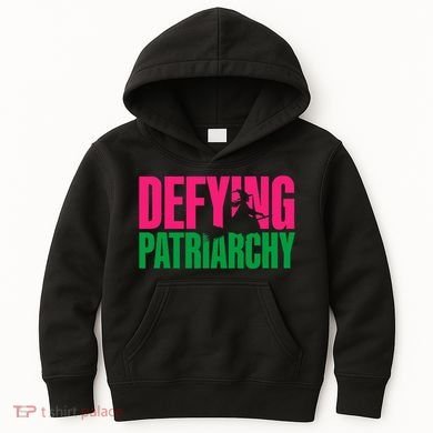 Defying Patriarchy Funny Feminist Witch Design Kids Hoodie