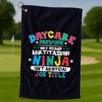 Daycare Provider Funny Ninja Teacher Appreciation Wo Golf Towel thumb 1