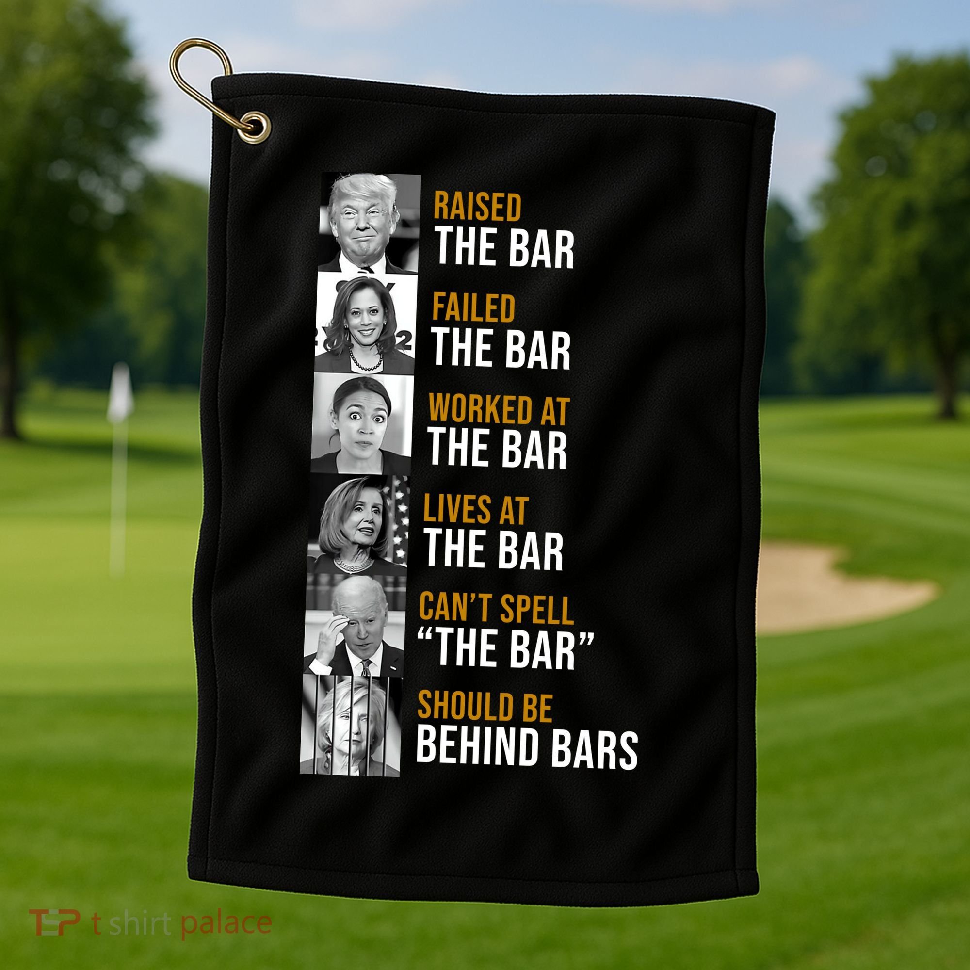 Democrat Party Funny Political Behind Bars Golf Towel