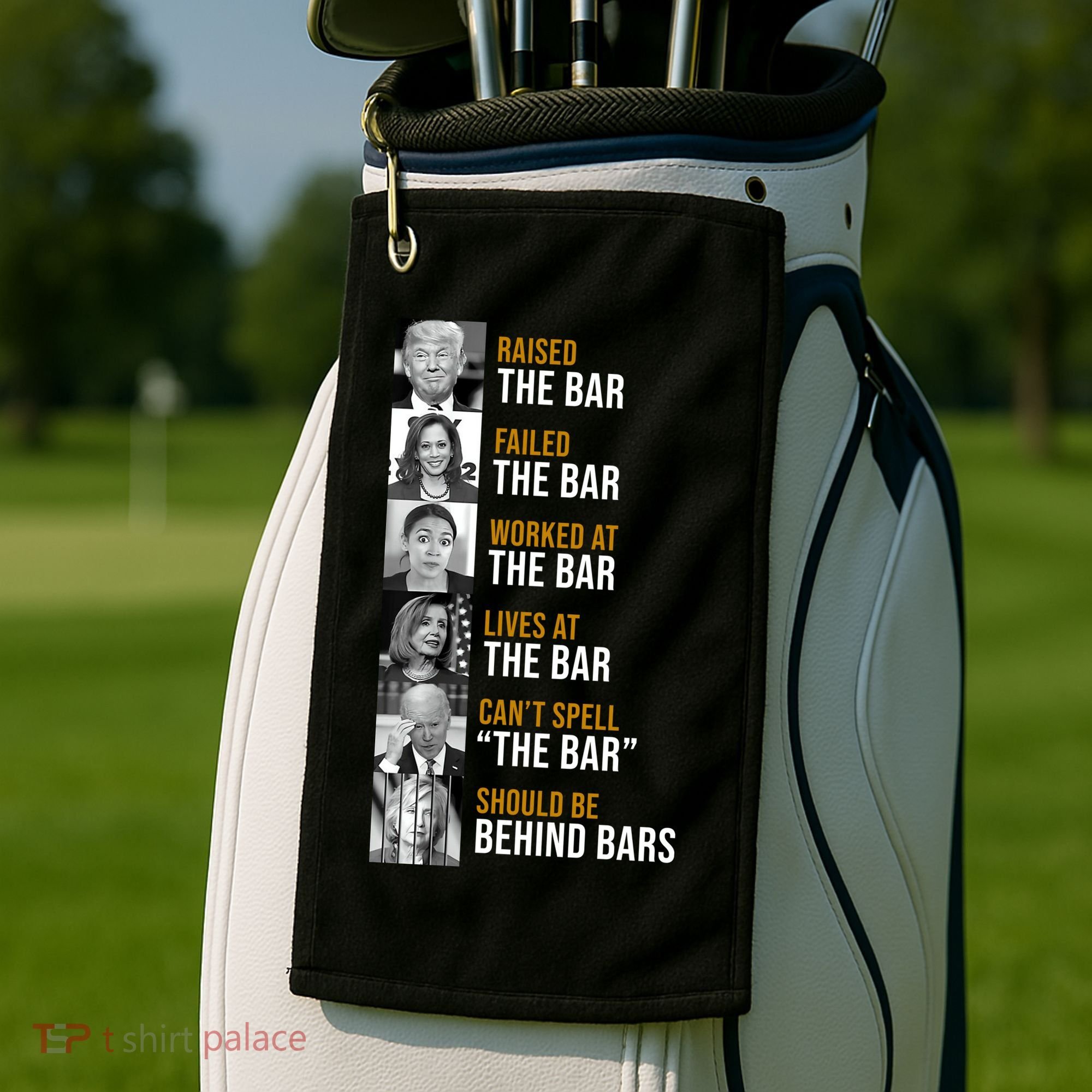 Democrat Party Funny Political Behind Bars Golf Towel