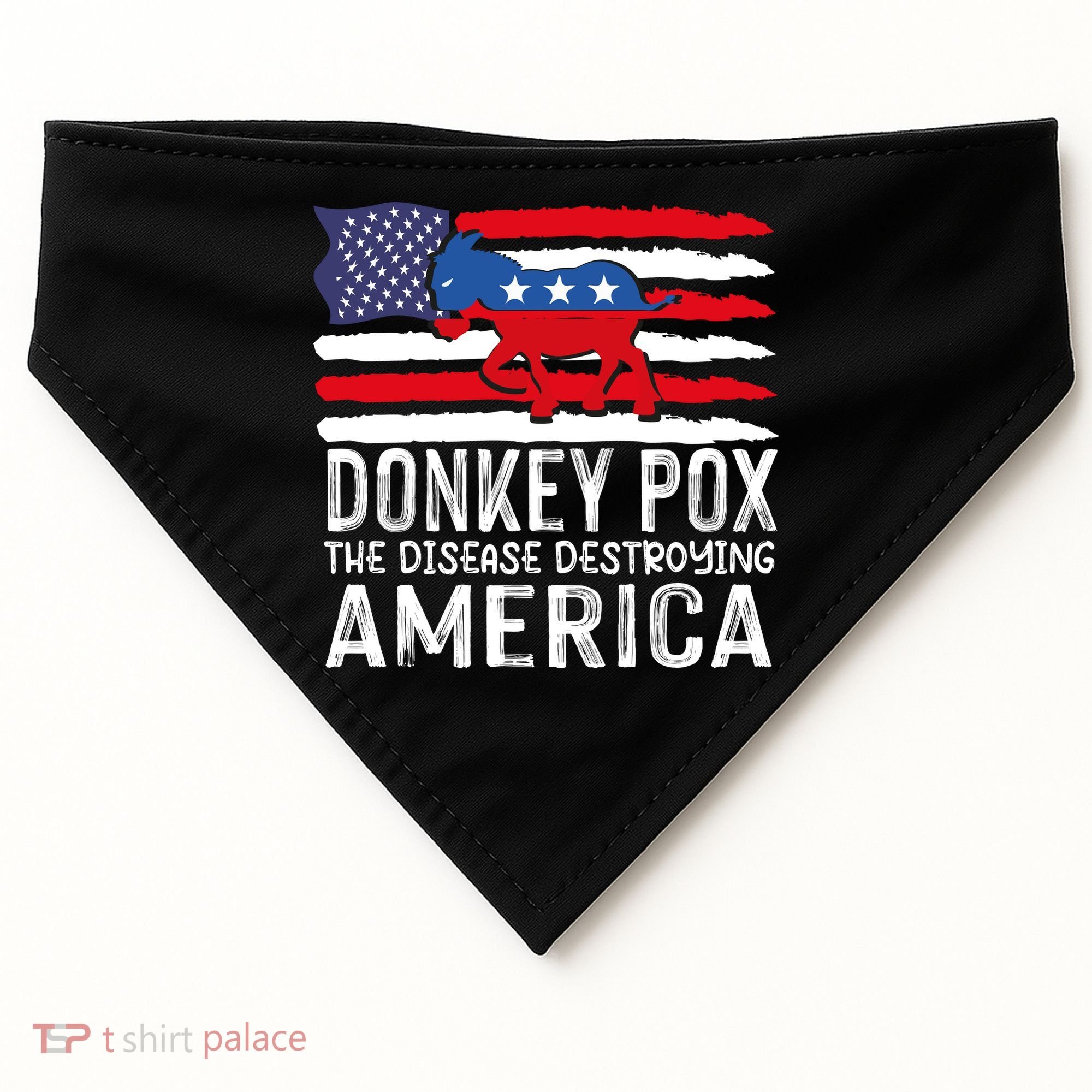 Donkey Pox Funny Anti Democrat USA-Made Doggie Bandana
