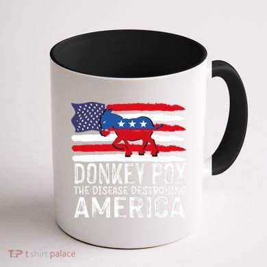 Donkey Pox Funny Anti Democrat Coffee Mug back