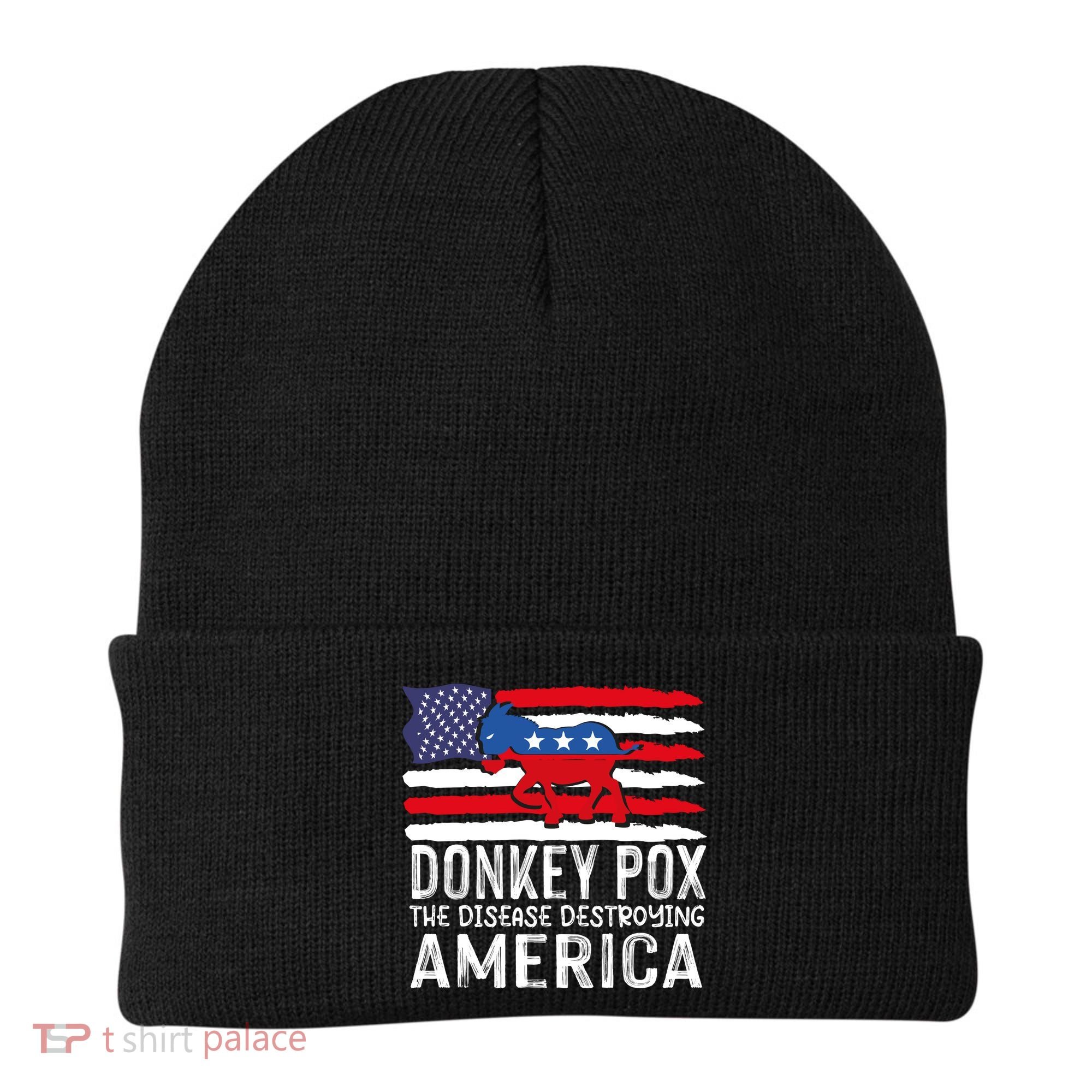 Donkey Pox Funny Anti Democrat Beanie