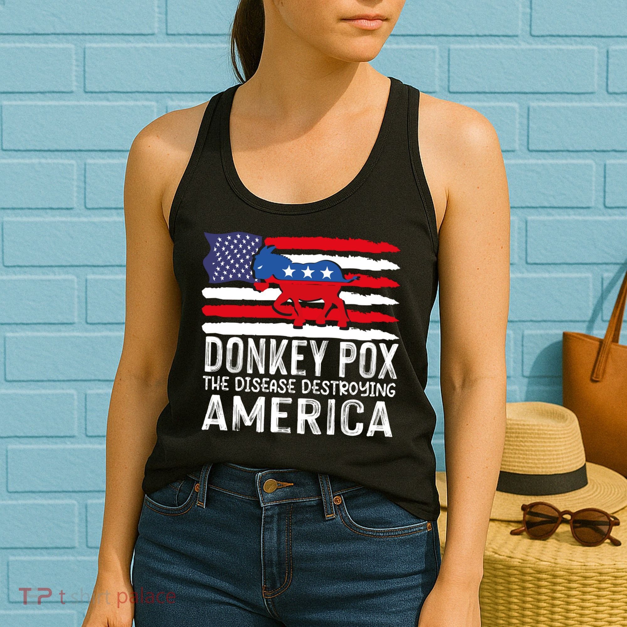 Donkey Pox Funny Anti Democrat Women's Tank Top