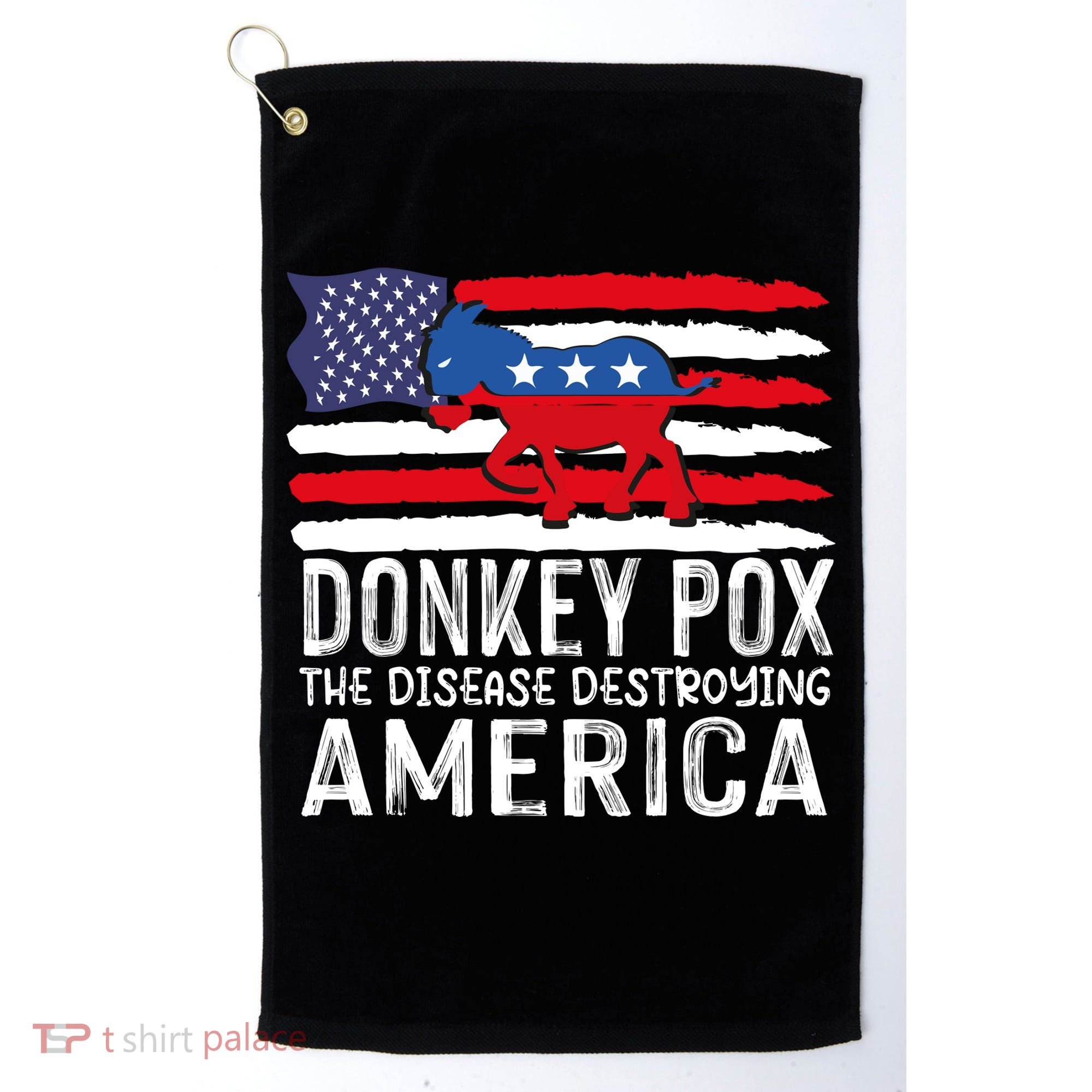 Donkey Pox Funny Anti Democrat Golf Towel