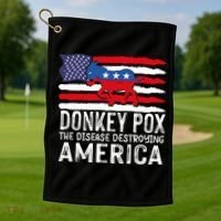 Donkey Pox Funny Anti Democrat Golf Towel thumb 1