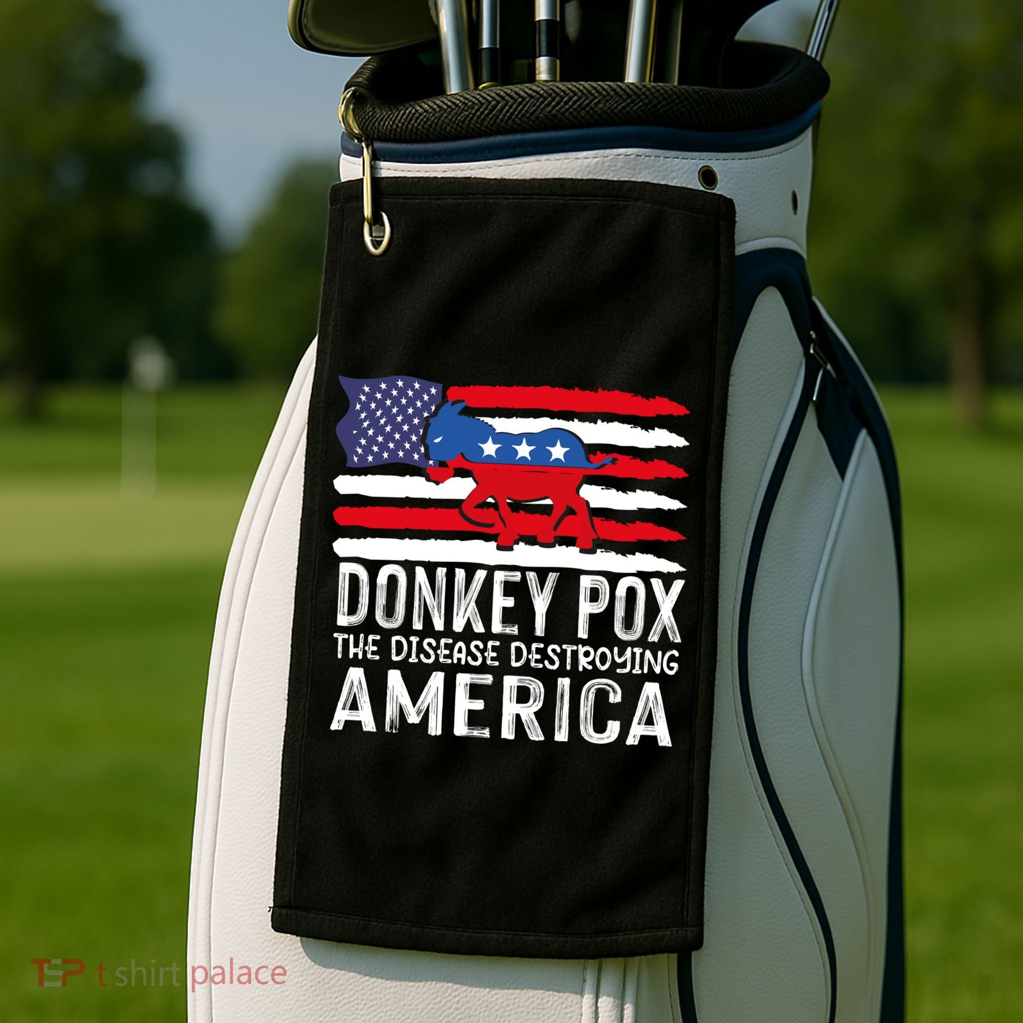 Donkey Pox Funny Anti Democrat Golf Towel