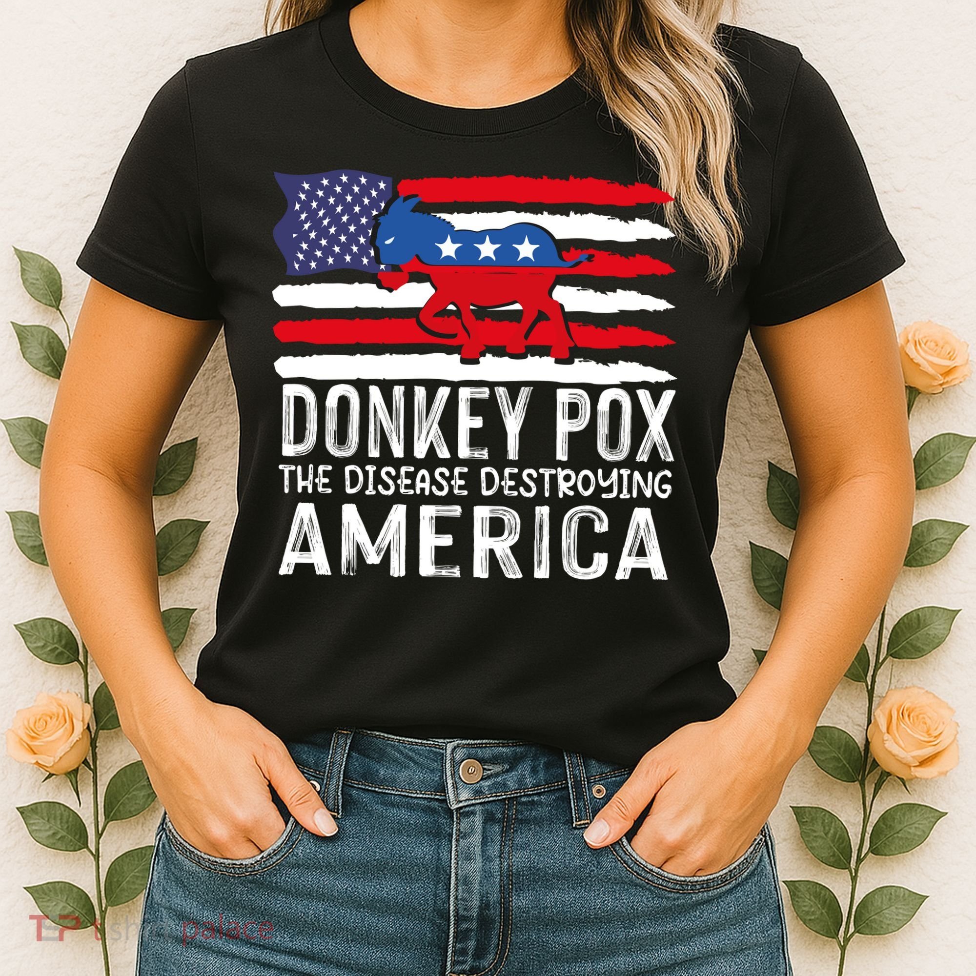 Donkey Pox Funny Anti Democrat Women's T-Shirt