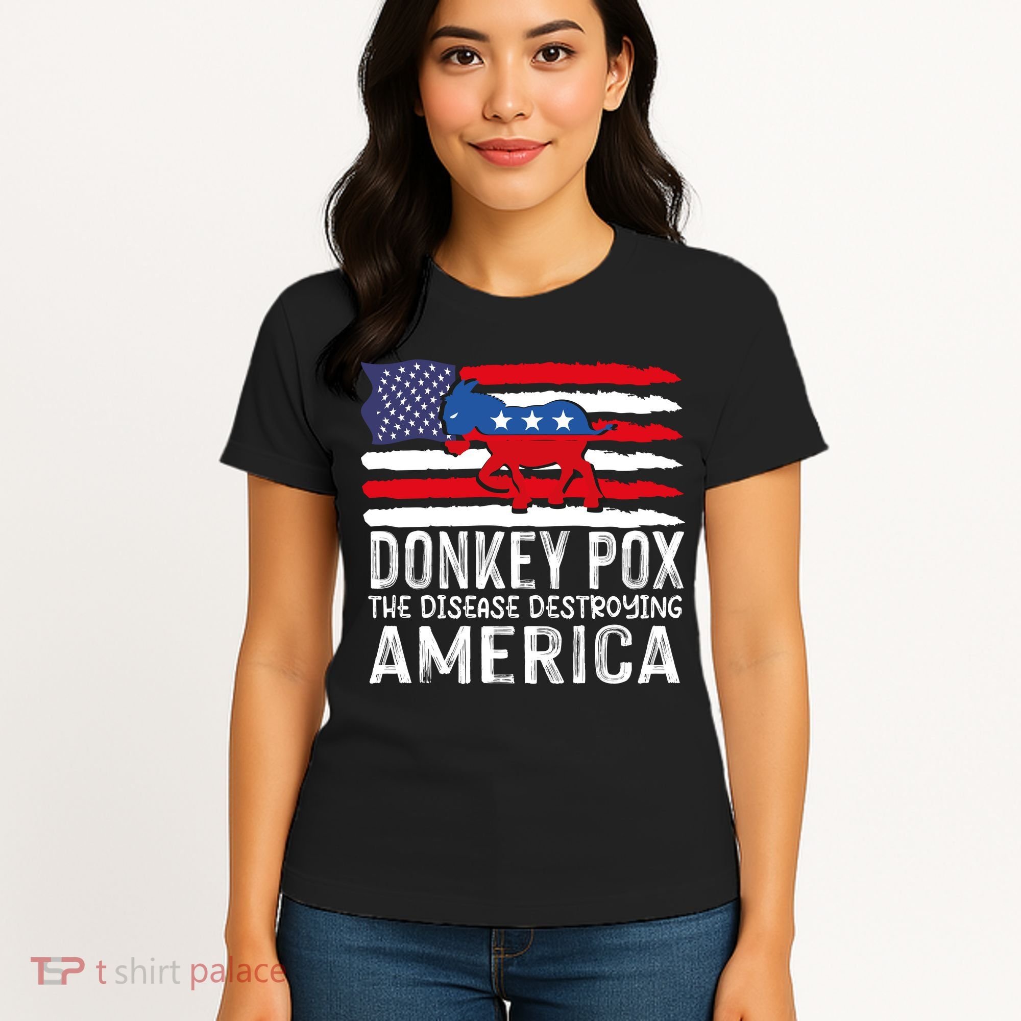 Donkey Pox Funny Anti Democrat Women's T-Shirt