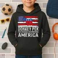 Donkey Pox Funny Anti Democrat Kids Hoodie thumb 2