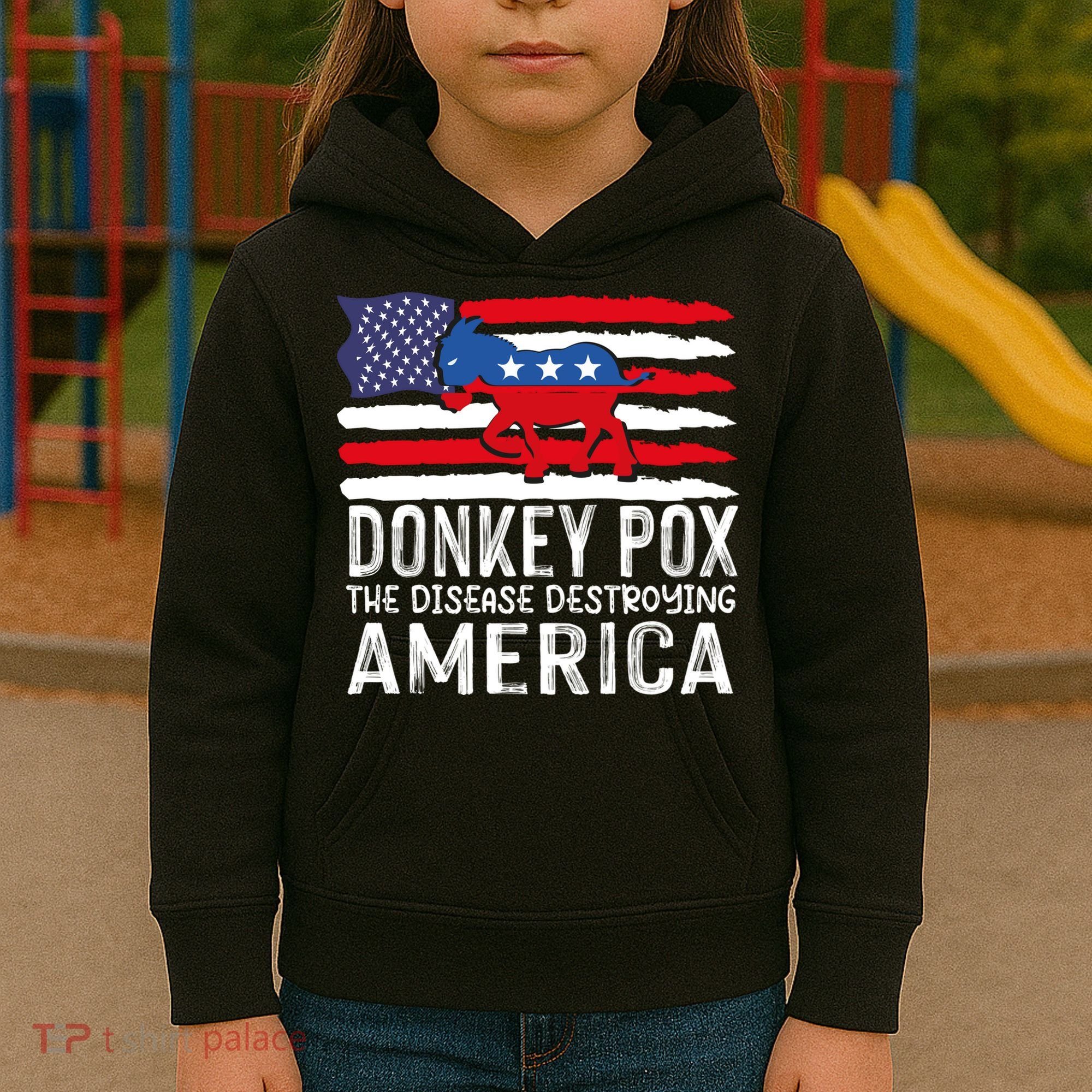 Donkey Pox Funny Anti Democrat Kids Hoodie