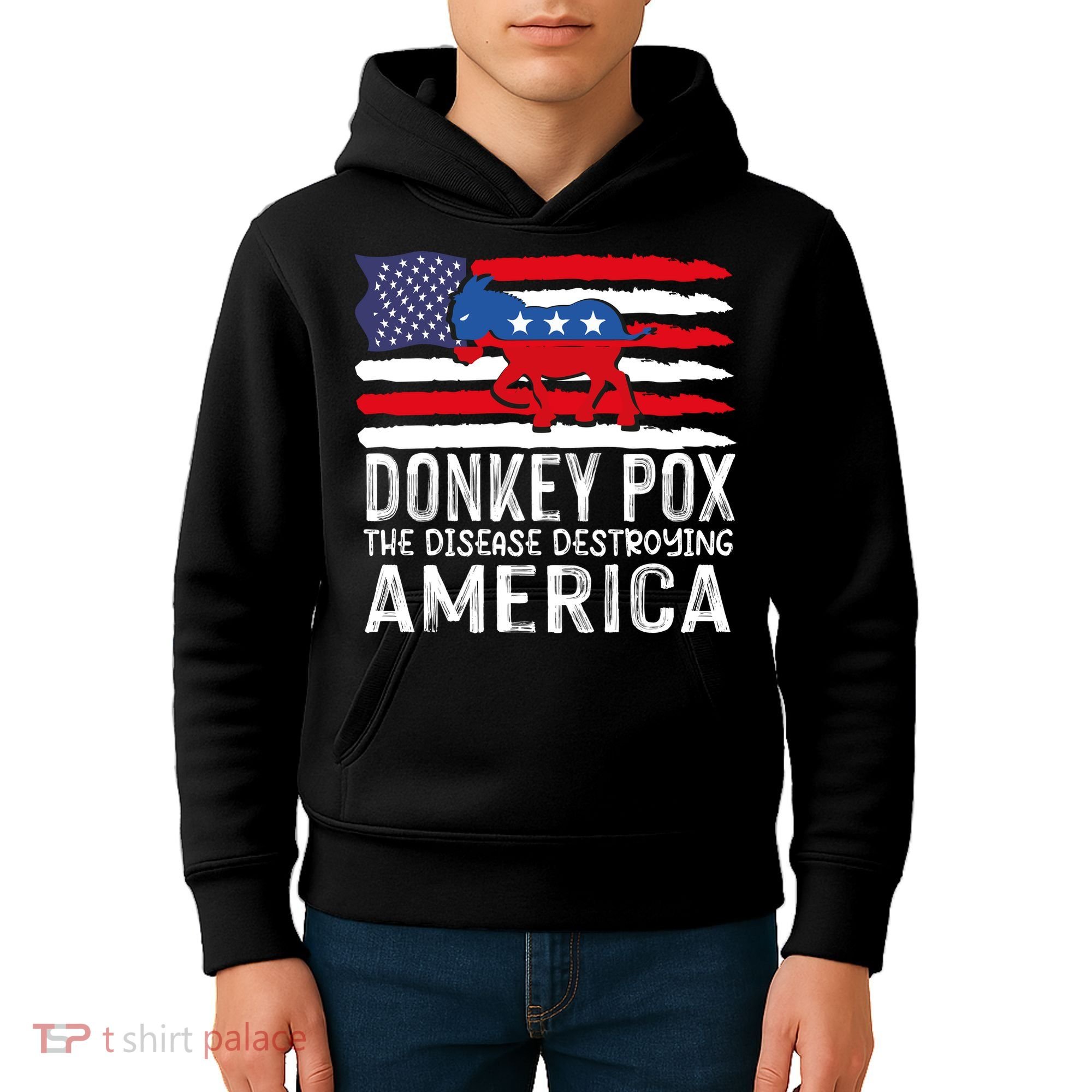 Donkey Pox Funny Anti Democrat Kids Hoodie