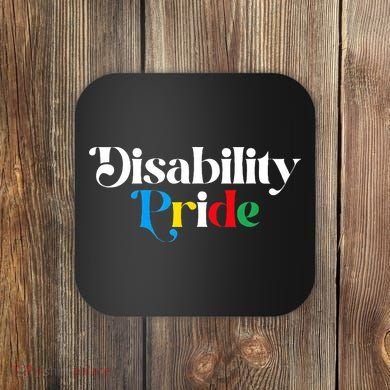 Disability Pride Flag July Disabled Pride Month Awareness Coaster