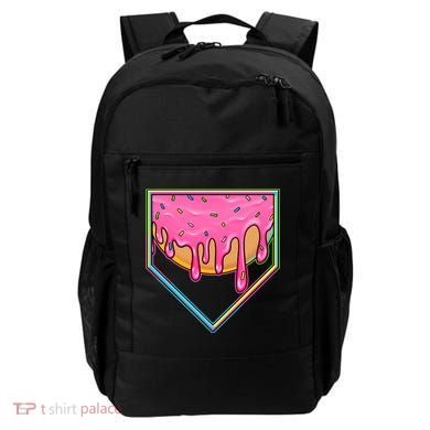 Dripping Pink Frosting Donut Baseball Diamond Home Plate Backpack