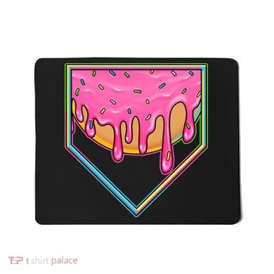 Dripping Pink Frosting Donut Baseball Diamond Home Plate Mousepad